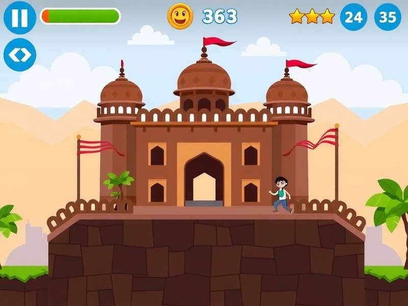 Explore the magnificent Agra Fort in this immersive mobile game Agra Fort Adventure Game Screenshot